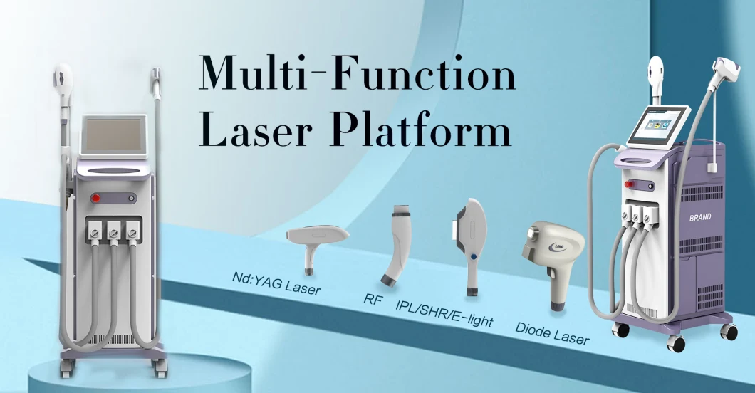 4 in 1 Diode Laser+IPL+ND YAG Laser+RF Multifunctional Laser Hair Removal Skin Care Machine