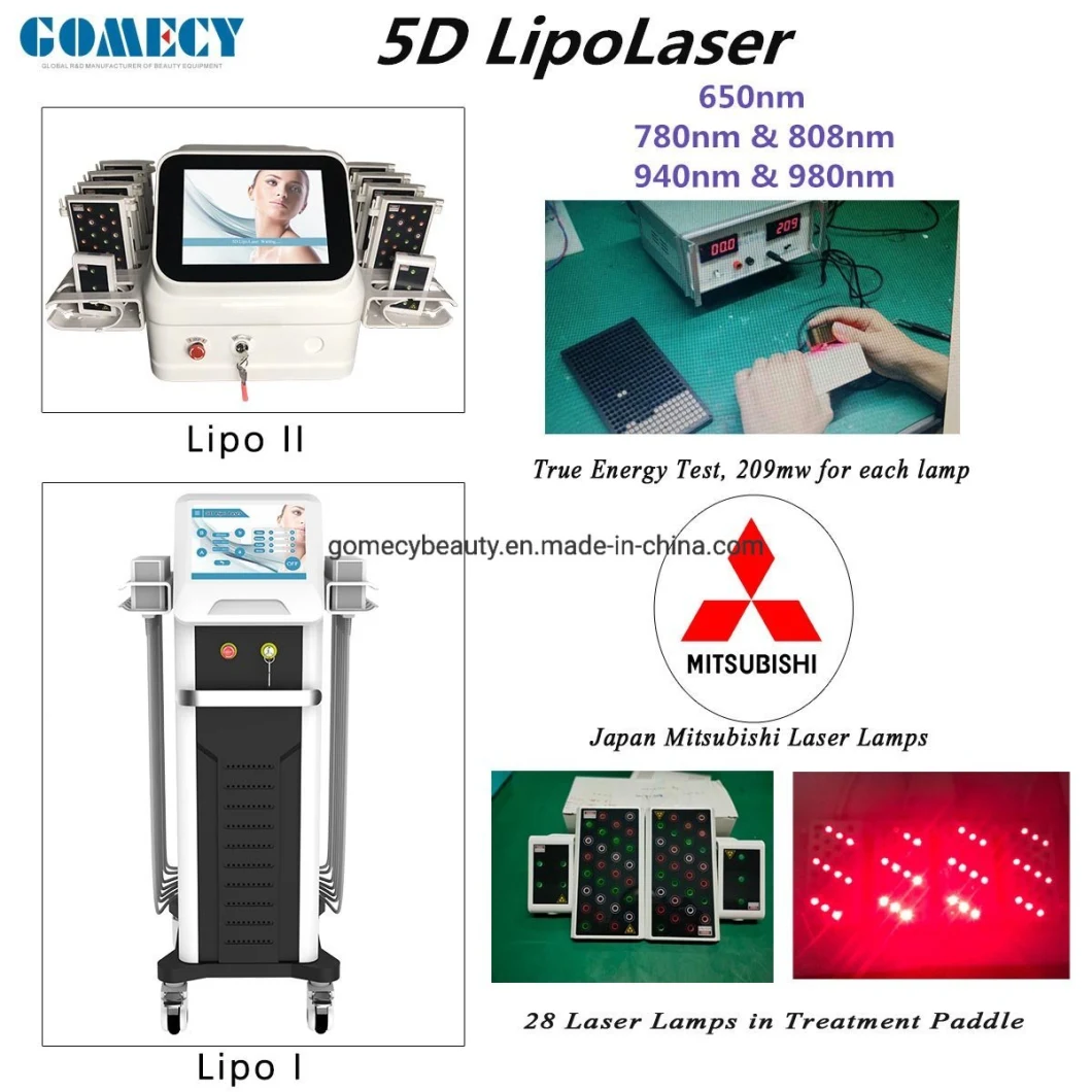 650nm 780nm 808nm 940nm 980nm Body Slimming 5D Lipolaser Lipo Laser