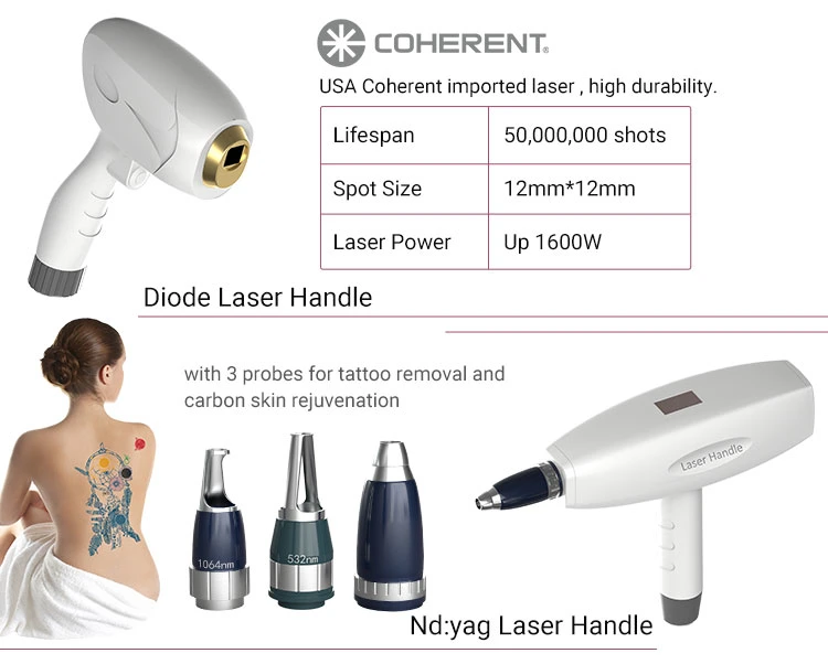 Professional IPL Multifunction 5 In1 IPL+ND: YAG Laser+ RF Laser Hair Removal IPL