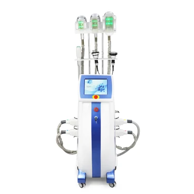 Multifunktions-Kryo-Kavitation, RF, 6 Griffe, Kryolipolyse-Gerät, Gewichtsverlust, kühle Körperformung, Fettgefrieren, Schlankheitsmaschine für Doppelkinnentfernung