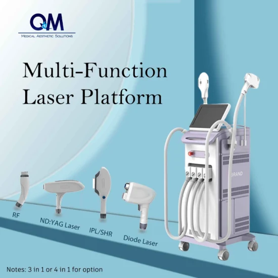 4-in-1-Diodenlaser + IPL + ND YAG-Laser + RF-Multifunktions-Laser-Haarentfernungs-Hautpflegegerät