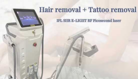 Vertikales neues Modell Multifunktions-Pikosekundenlaser IPL Supere Light RF-Ausrüstung Laser-Haarentfernung Tattoo-Entfernung Fleckenentfernung Gefäßentfernung Hautverjüngung